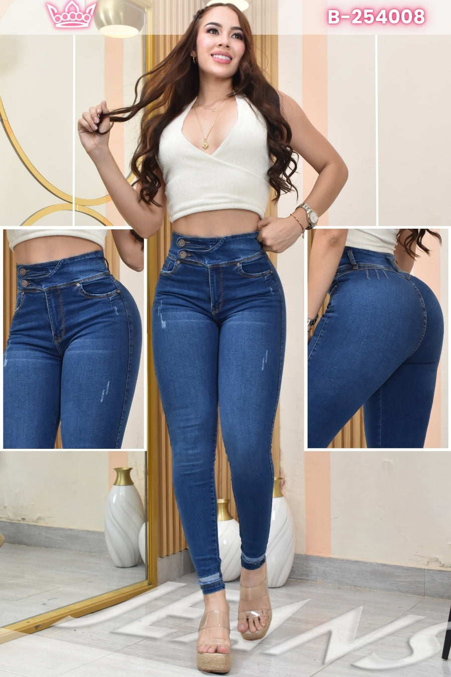 JEANS SKINNY CONTROL ABDOMEN LEVANTA COLA REF. B-254008