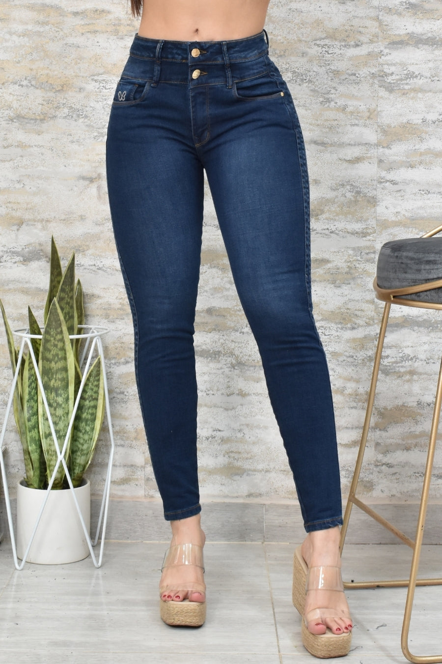 JEANS SKINNY CONTROL ABDOMEN LEVANTA COLA REF. BK-40145