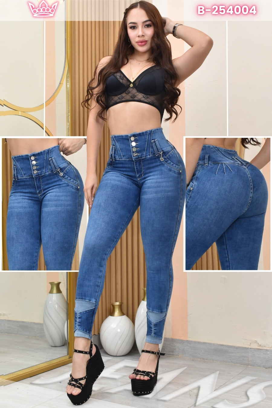 JEANS SKINNY CONTROL ABDOMEN LEVANTA COLA REF. B-254004