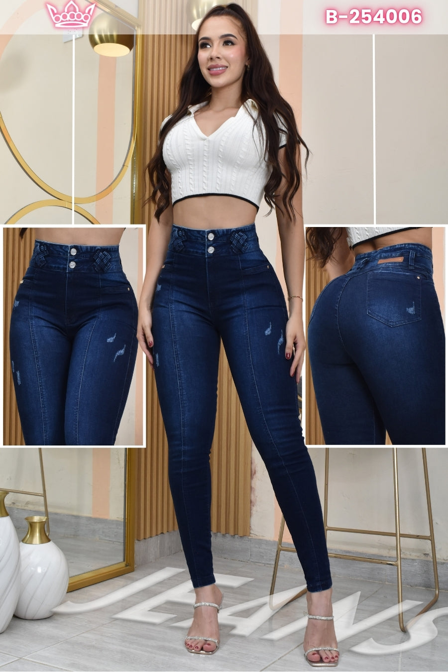 JEANS SKINNY CONTROL ABDOMEN LEVANTA COLA REF. B-254006