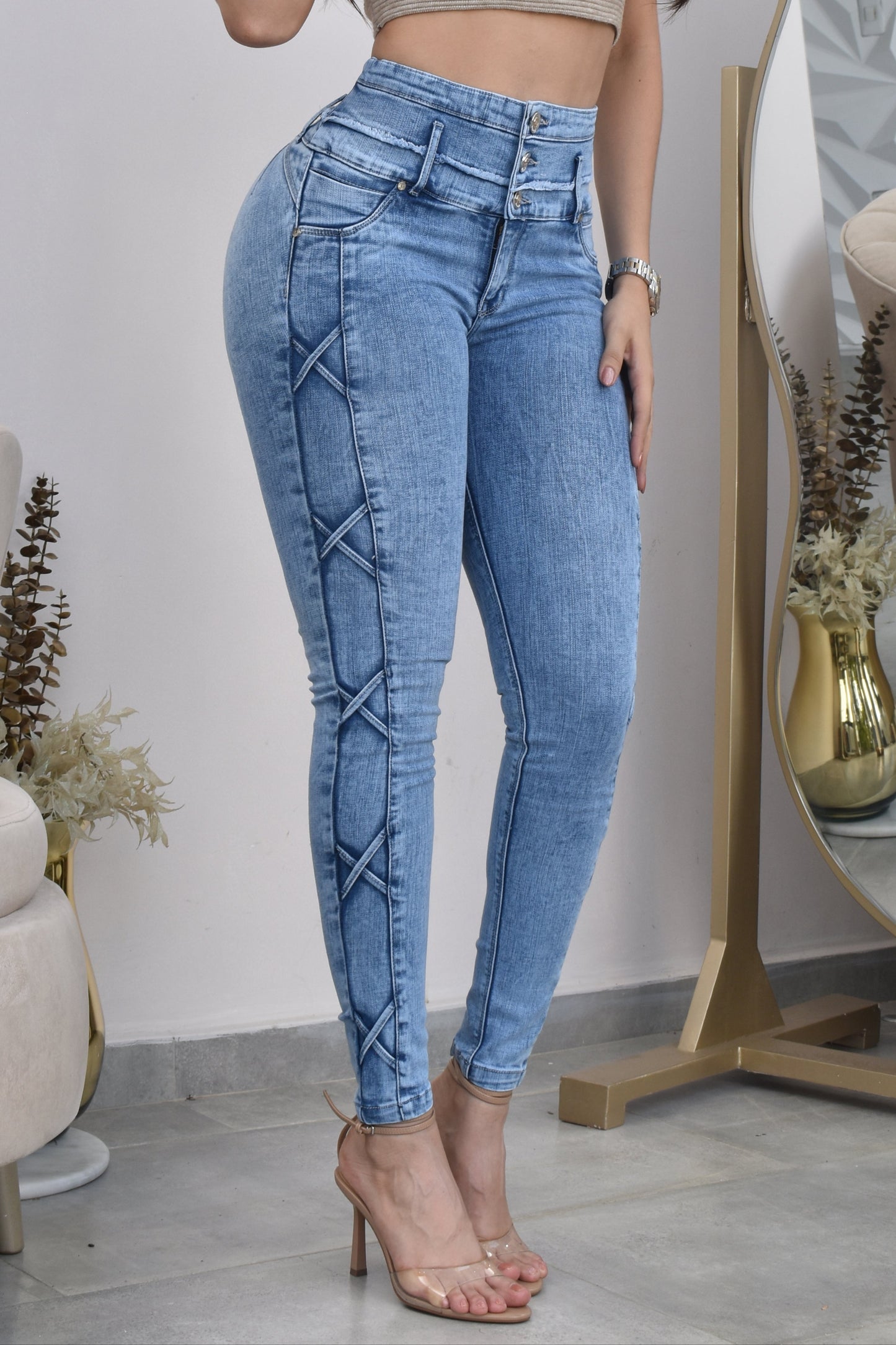 JEANS SKINNY CONTROL ABDOMEN LEVANTA COLA REF. B-254053