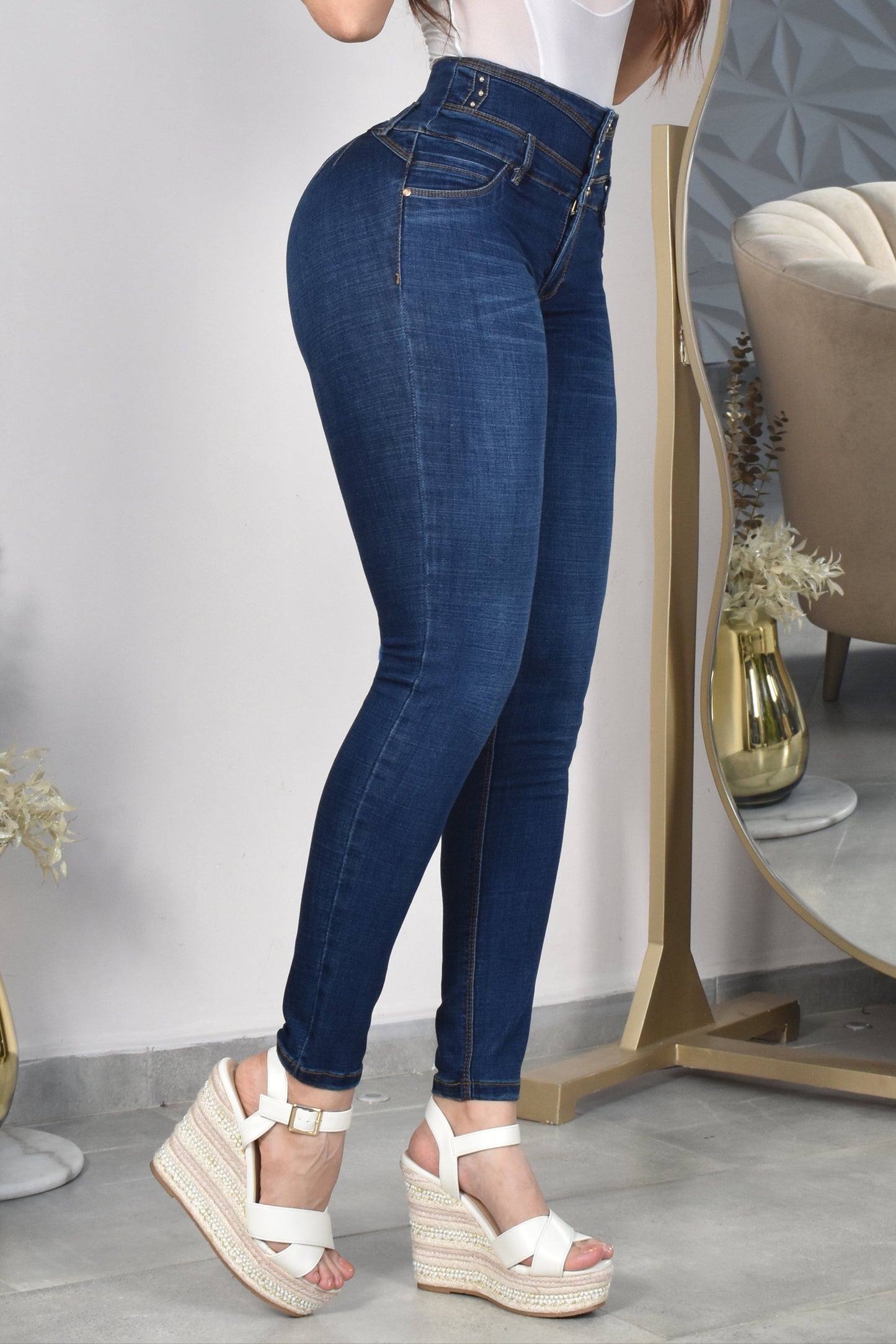 JEANS SKINNY CONTROL ABDOMEN LEVANTA COLA REF. B-254048