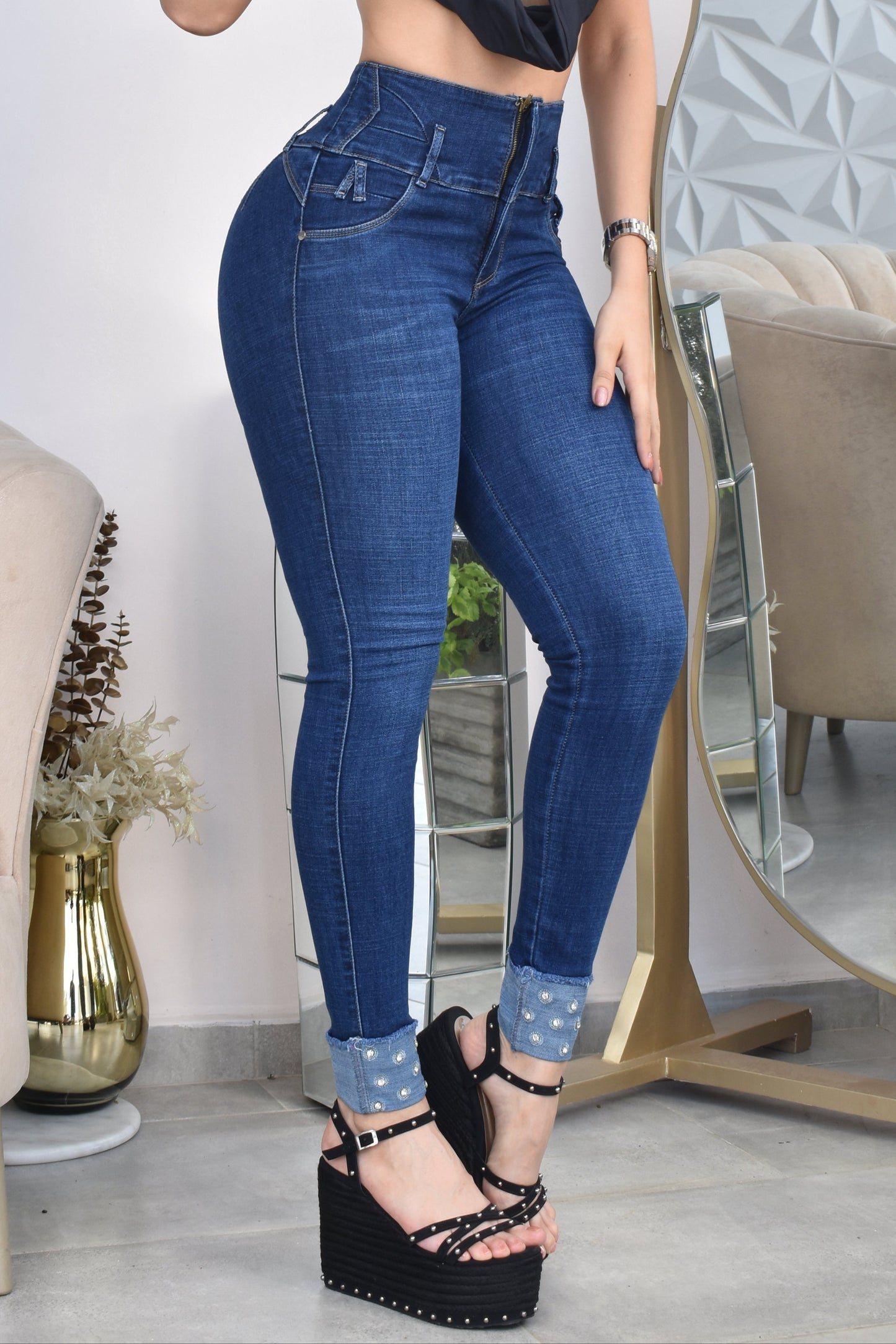 JEANS SKINNY CONTROL ABDOMEN LEVANTA COLA REF. B-254050