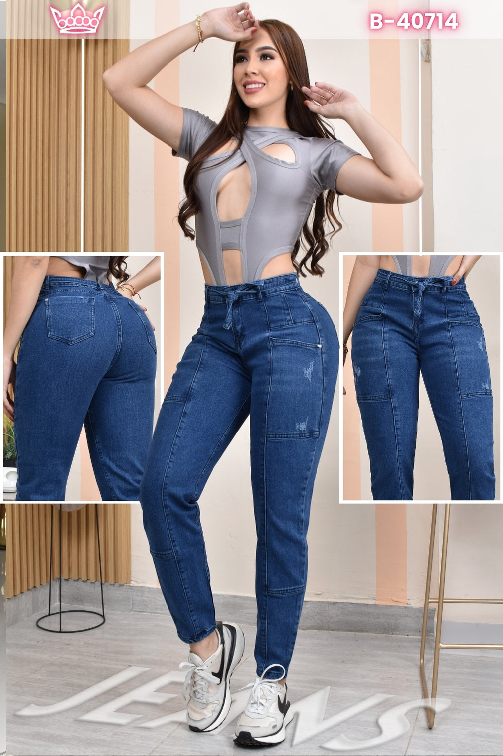 JEANS MOMFIT MOLDEADOR REF. B-40714