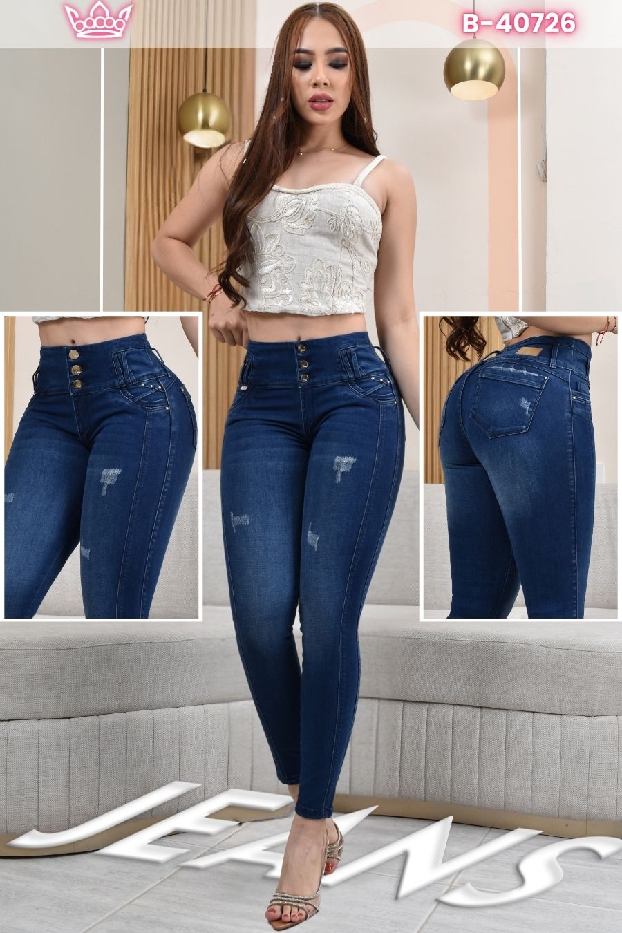 JEANS SKINNY CONTROL ABDOMEN LEVANTA COLA REF. B-40726