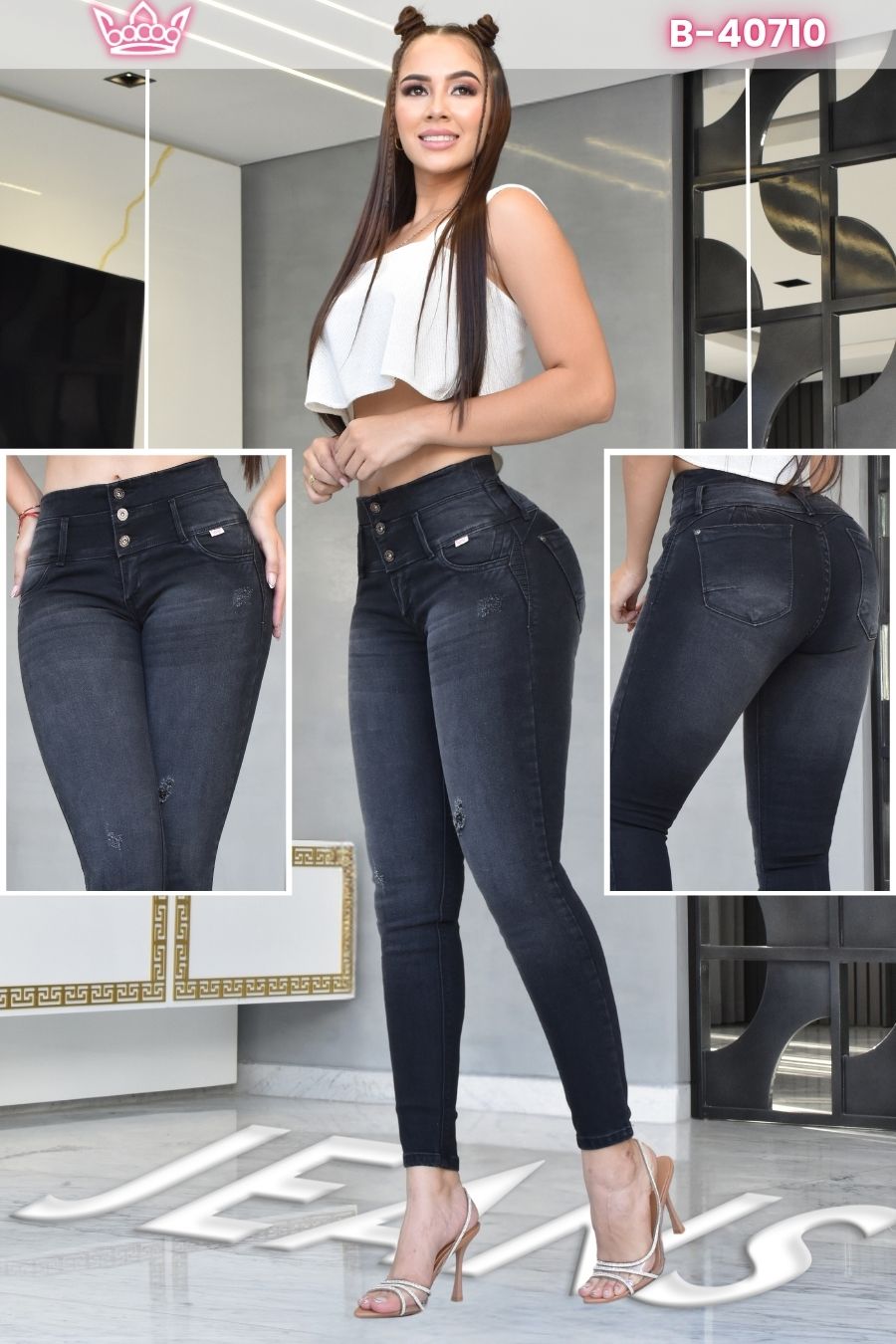 JEANS SKINNY CONTROL ABDOMEN LEVANTA COLA REF. B-40710