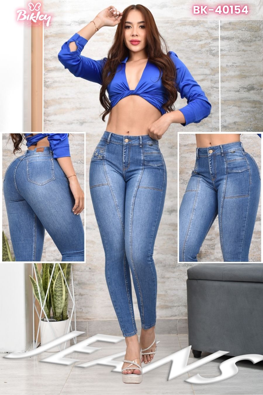 JEANS SKINNY CONTROL ABDOMEN LEVANTA COLA REF. BK-40154