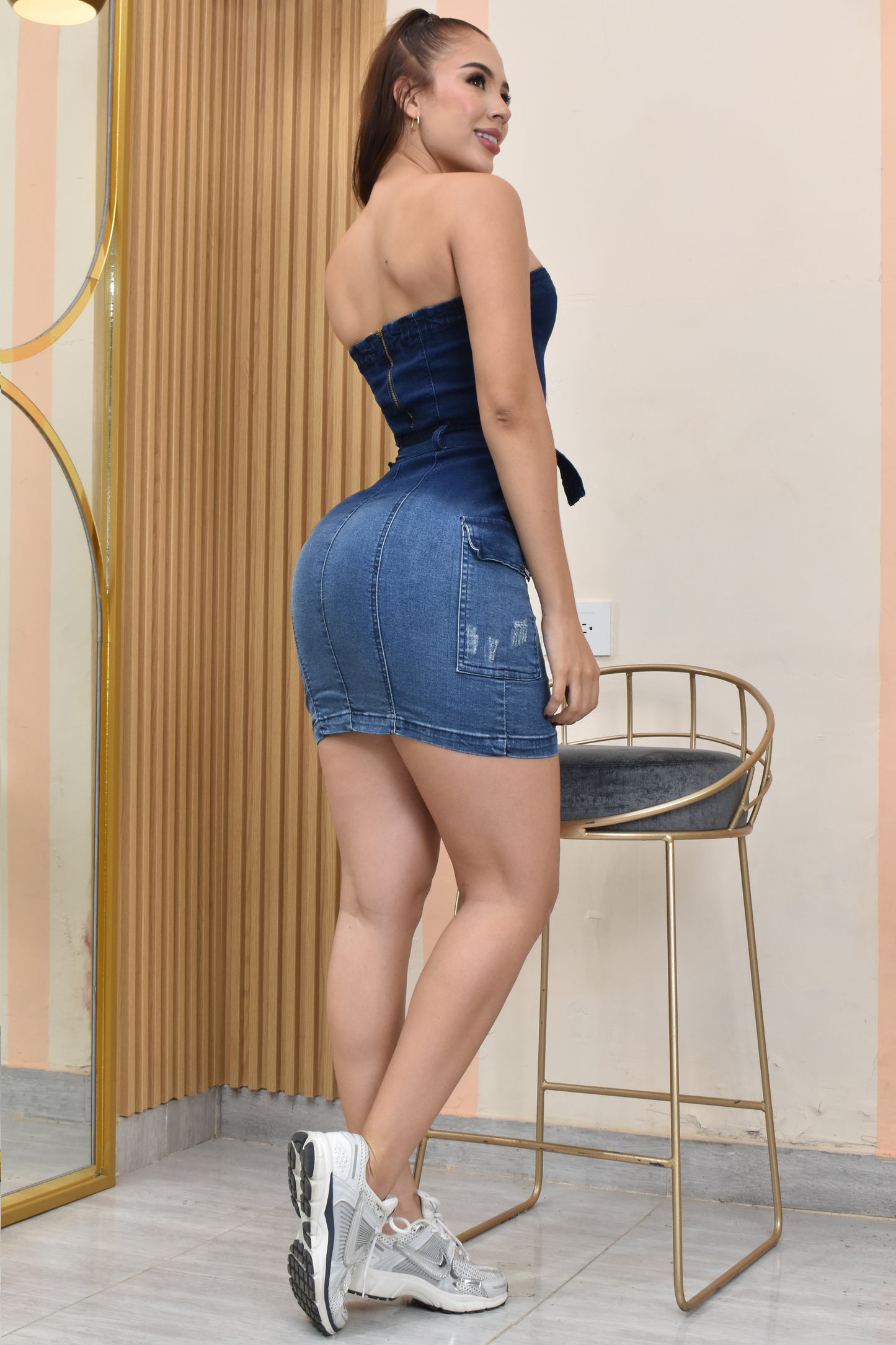 VESTIDO DENIM STRECH, HORMA PERFECTA REF. B-259003