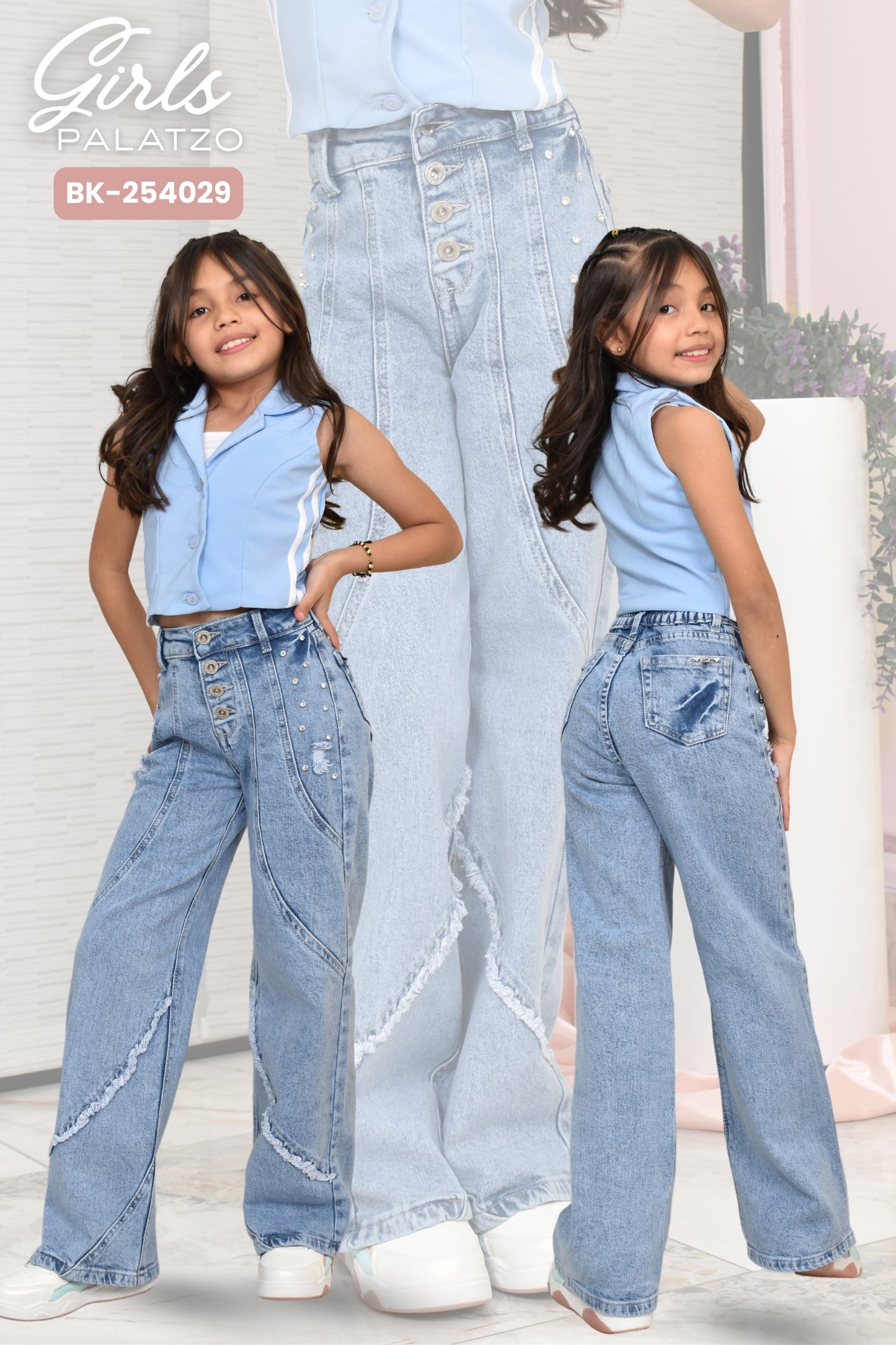 JEANS NIÑA BOTA RECTA REF. BK-254029