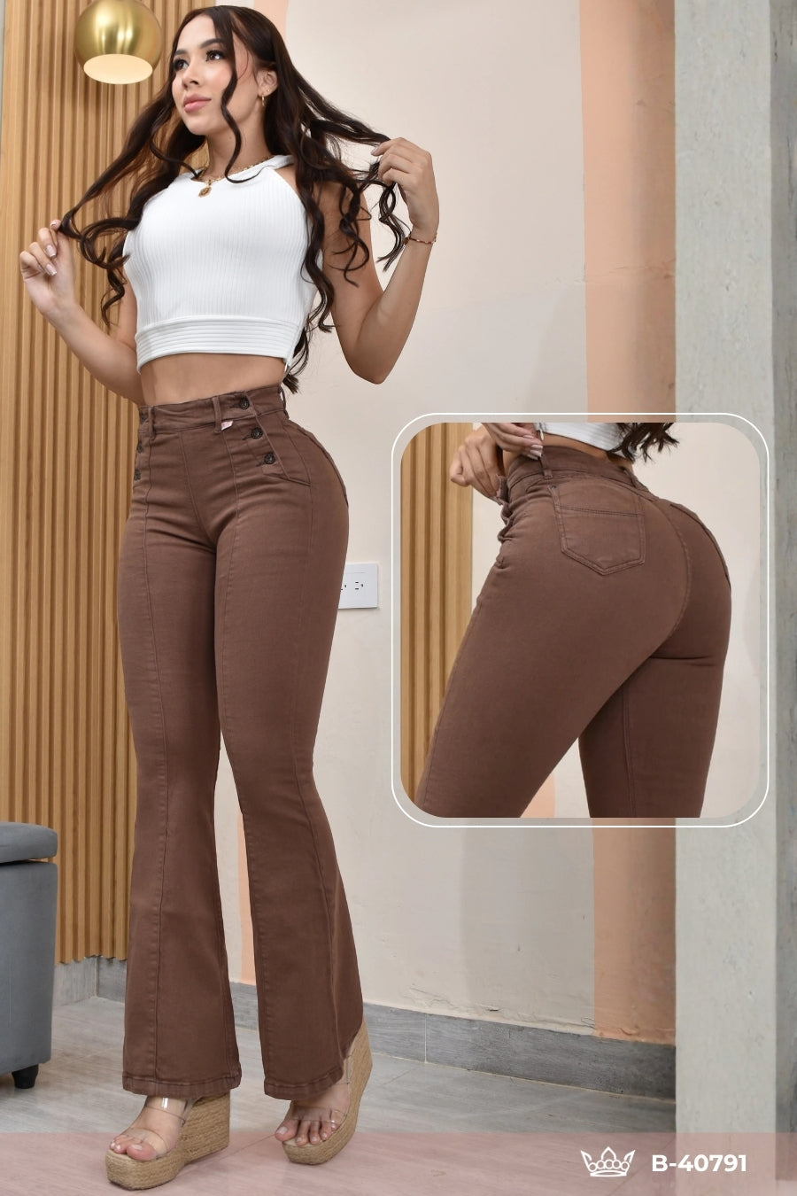 PANTALON BOTA ANCHA LEVANTA COLA  REF. B-40791