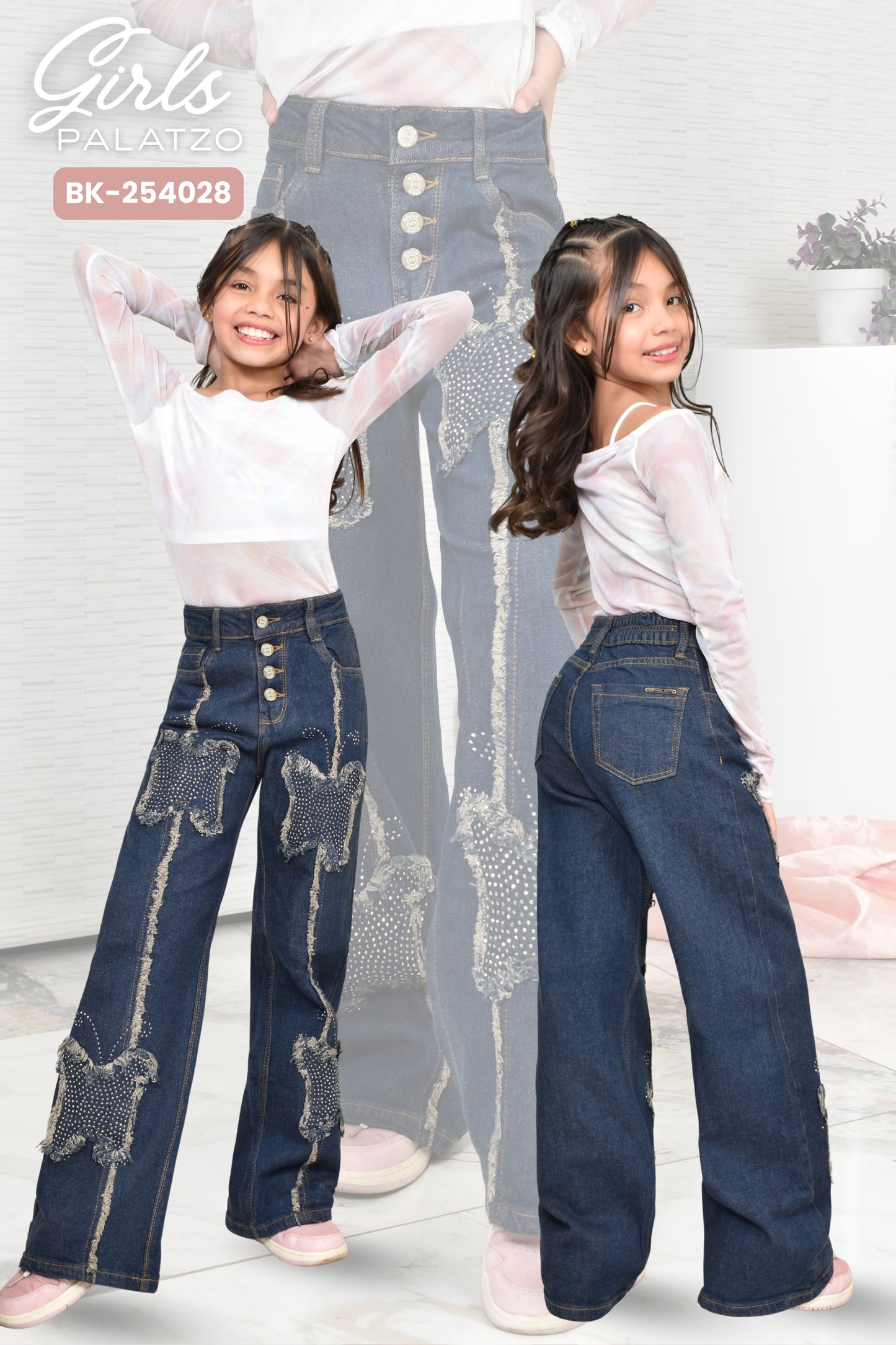 JEANS NIÑA BOTA RECTA REF. BK-254028