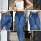 JEANS SKINNY CONTROL ABDOMEN LEVANTA COLA  REF. BK-40126