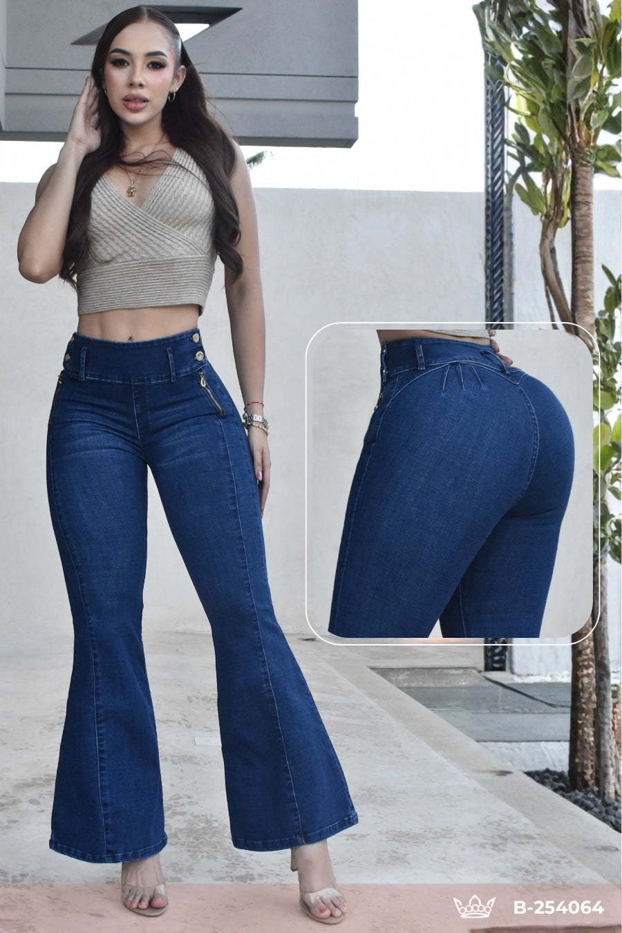 JEANS BOTA ANCHA LEVANTA COLA  REF. B-254064