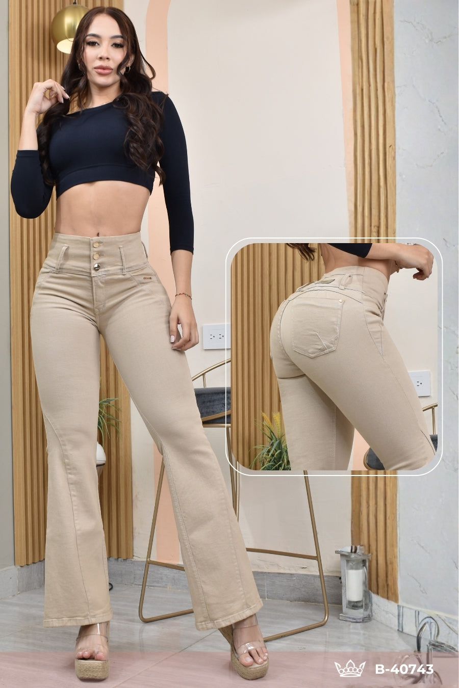 PANTALON BOTA ANCHA LEVANTA COLA  REF. B-40743