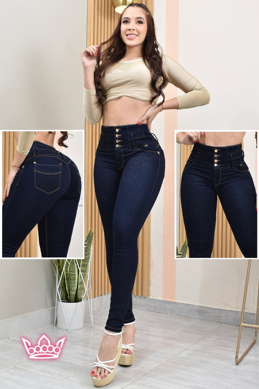 JEANS SKINNY CONTROL ABDOMEN LEVANTA COLA  REF. B-40749