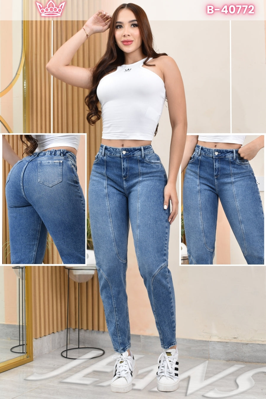 JEANS MOMFIT MOLDEADOR REF. B-40772