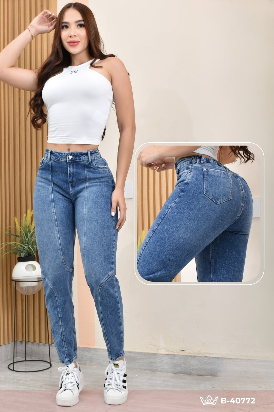 JEANS MOMFIT MOLDEADOR REF. B-40772