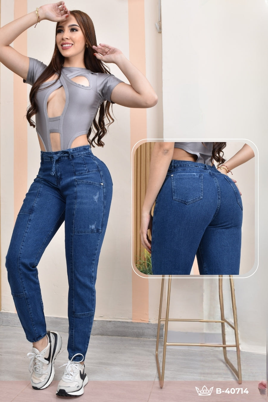 JEANS MOMFIT MOLDEADOR REF. B-40714