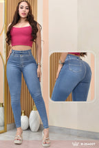 JEANS SKINNY ESCARCHADO CONTROL ABDOMEN LEVANTA COLA  REF. B-254007
