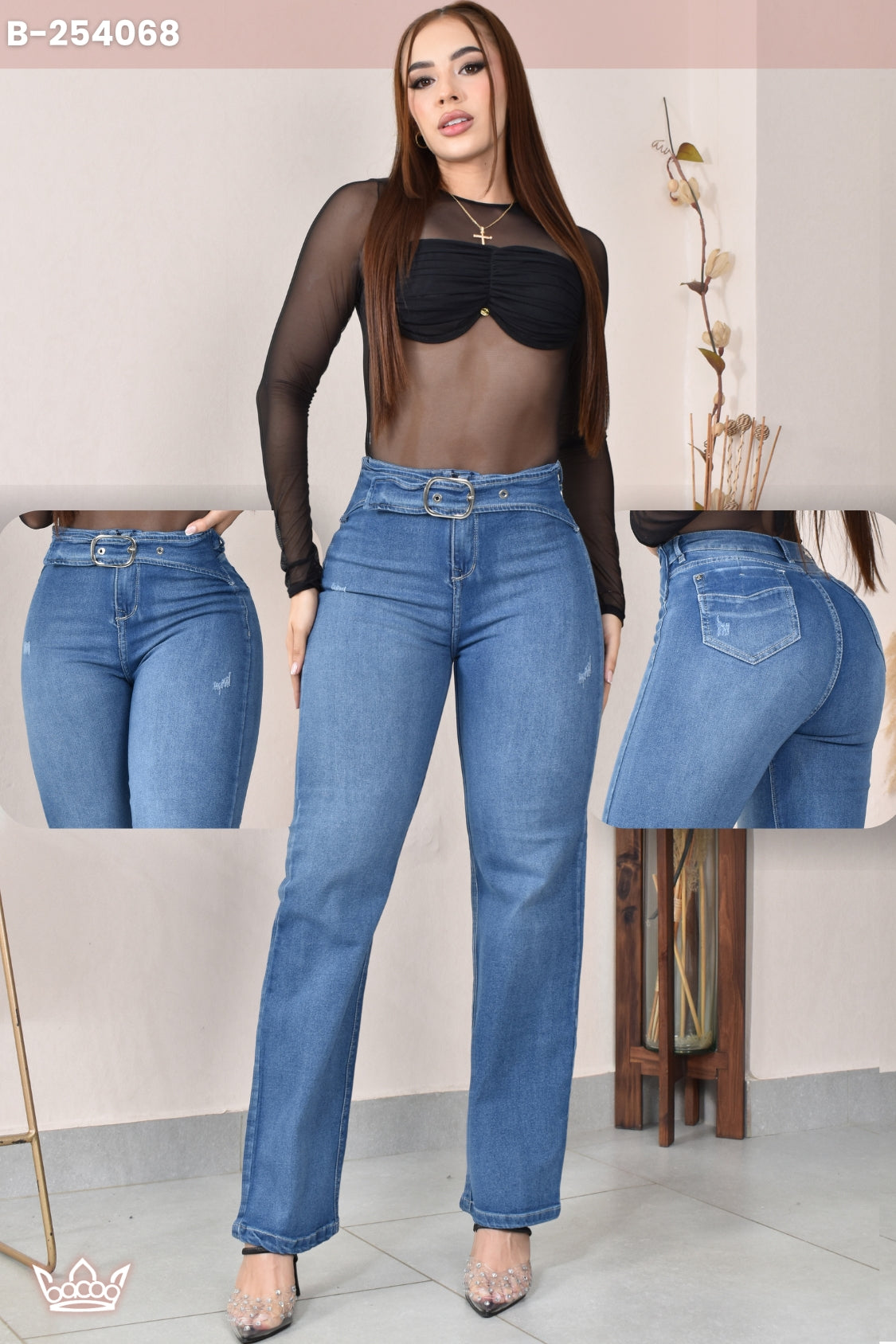 JEANS BOTA RECTA LEVANTA COLA  REF. B-254068