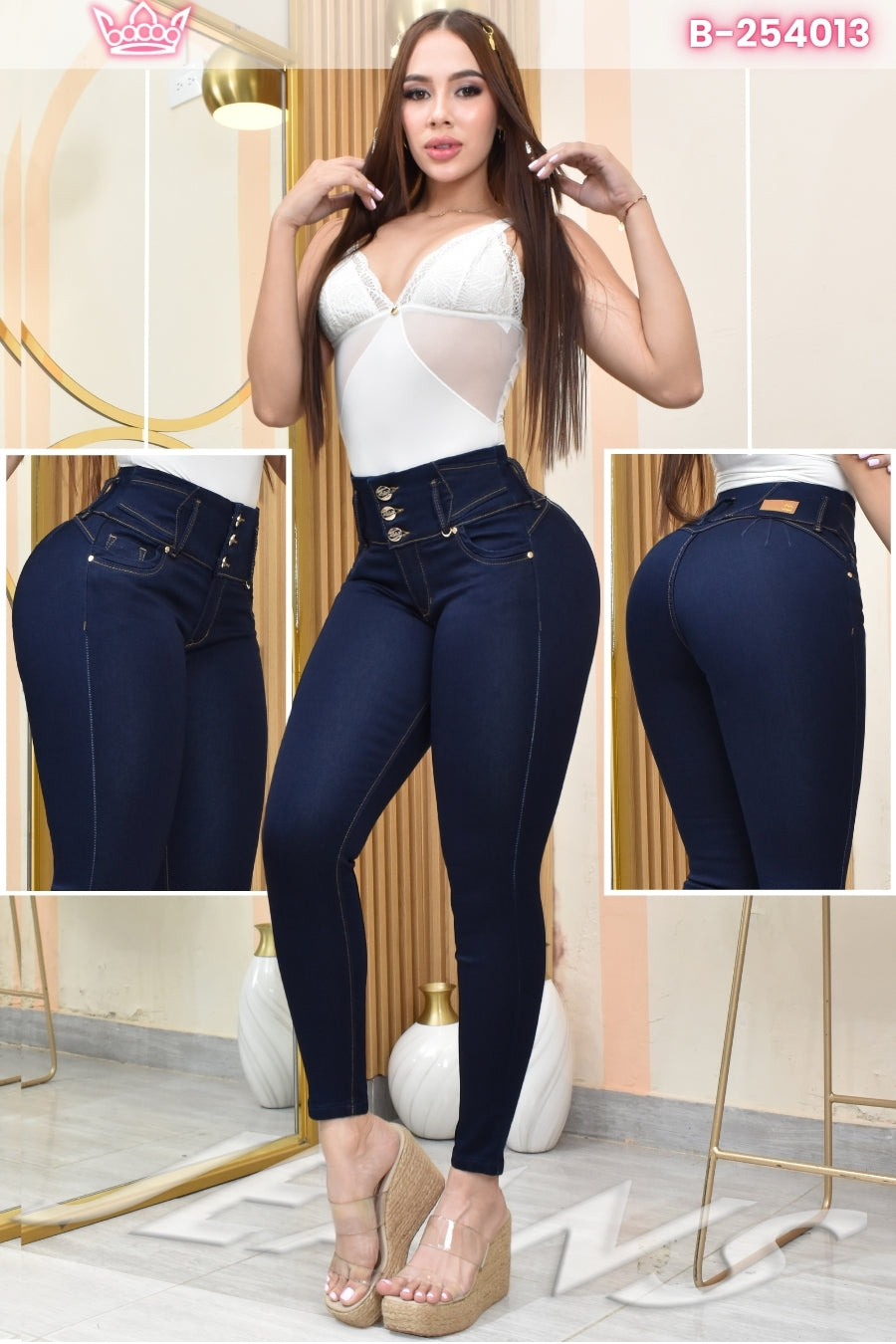 JEANS SKINNY CONTROL ABDOMEN LEVANTA COLA  REF. B-254013