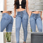 JEANS SKINNY CONTROL ABDOMEN LEVANTA COLA  REF. BK-40148