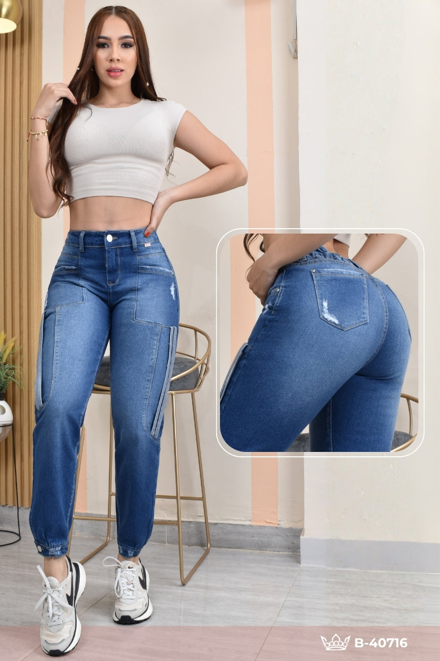 JEANS MOMFIT MOLDEADOR REF. B-40716