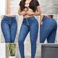 JEANS SKINNY CONTROL ABDOMEN LEVANTA COLA  REF. BK-40147