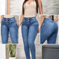 JEANS SKINNY CONTROL ABDOMEN LEVANTA COLA  REF. BK-40144