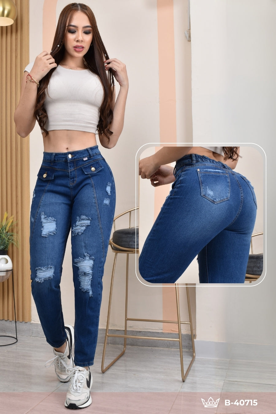 JEANS MOMFIT MOLDEADOR REF. B-40715