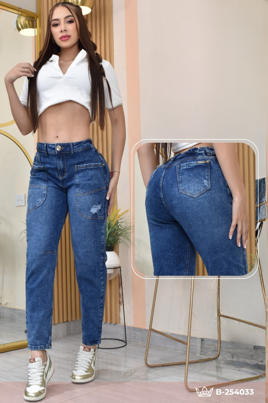 JEANS MOMFIT MOLDEADOR REF. B-254033