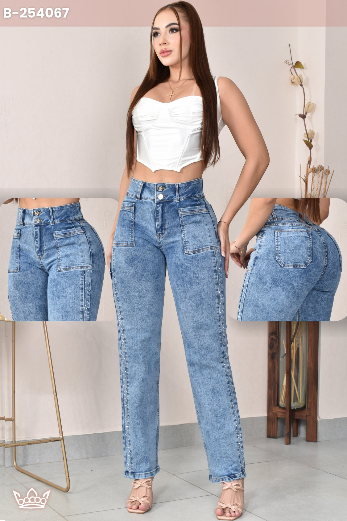 JEANS BOTA RECTA LEVANTA COLA  REF. B-254067