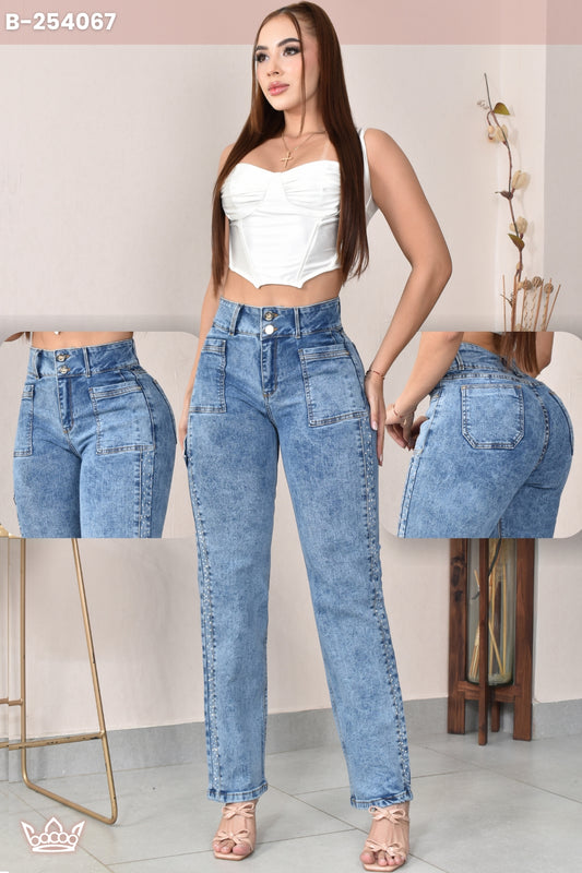 JEANS BOTA RECTA LEVANTA COLA  REF. B-254067