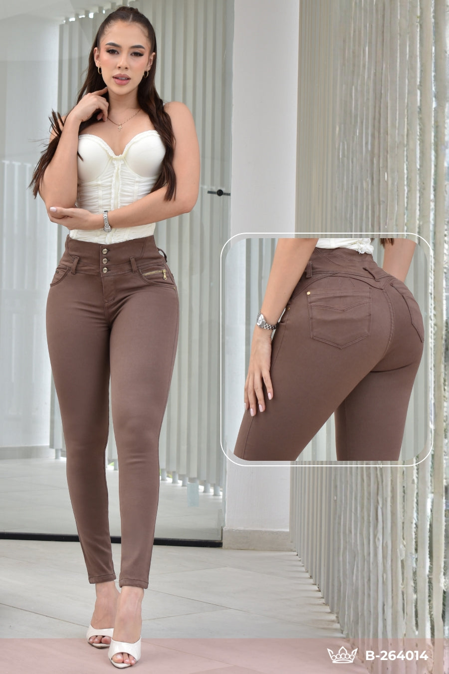 PANTALON SKINNY CONTROL ABDOMEN LEVANTA COLA  REF. B264014