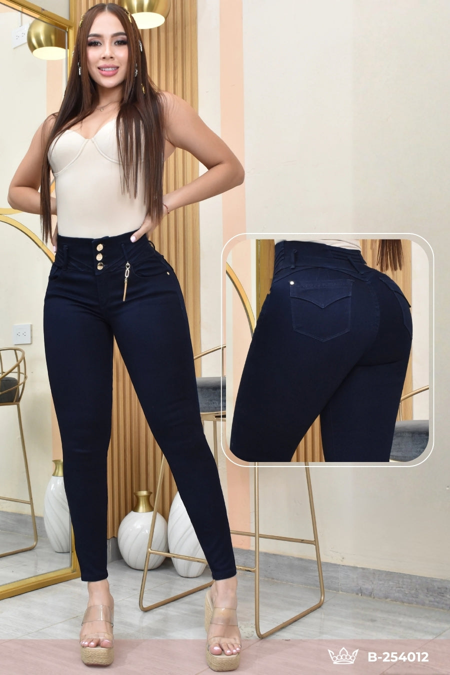 JEANS SKINNY CONTROL ABDOMEN LEVANTA COLA  REF. B-254012