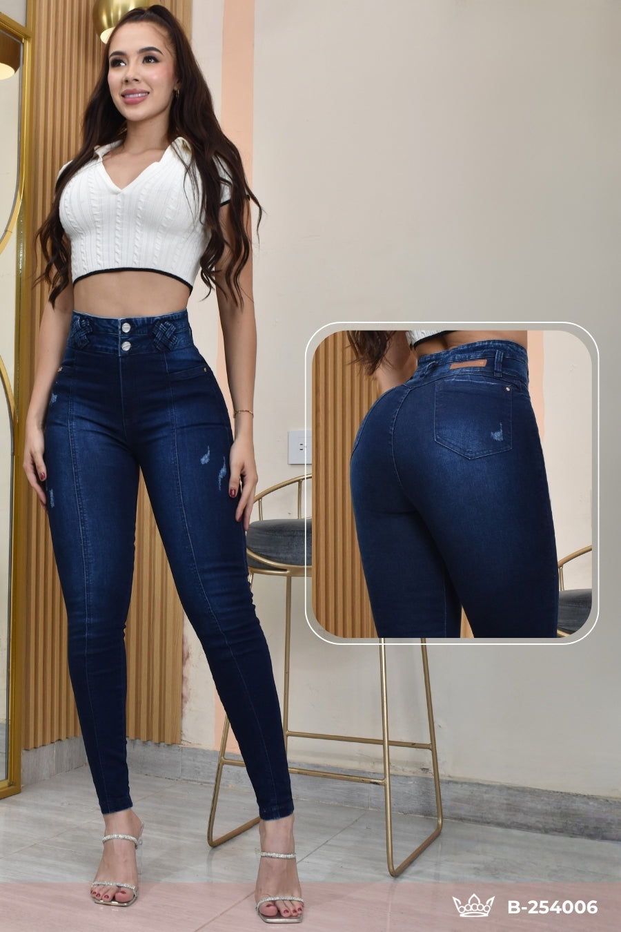 JEANS SKINNY CONTROL ABDOMEN LEVANTA COLA  REF. B-254006