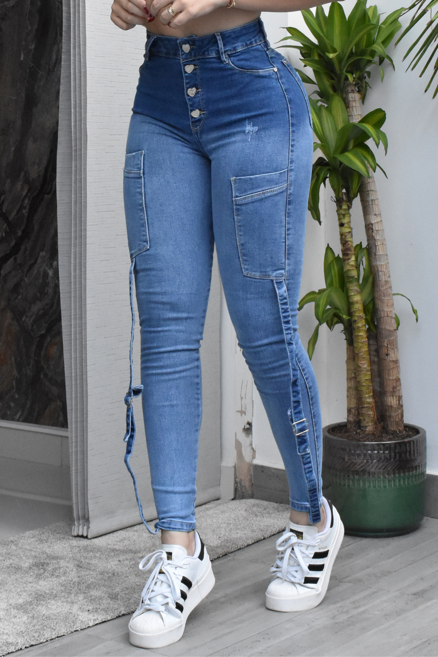 JEANS SKINNY CONTROL ABDOMEN LEVANTA COLA  REF. B-40700