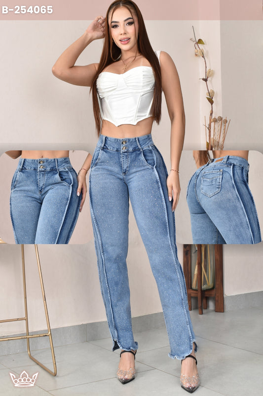 JEANS BOTA RECTA LEVANTA COLA  REF. B-254065