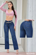 JEANS BOTA RECTA LEVANTA COLA  REF. B264006
