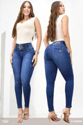 JEANS SKINNY CONTROL ABDOMEN LEVANTA COLA  REF. B264066