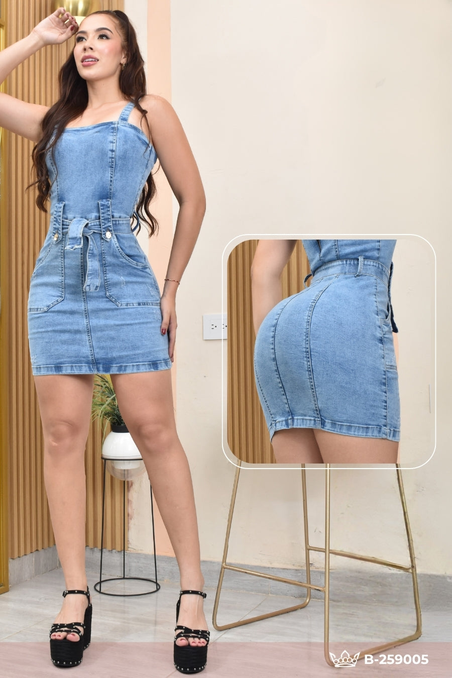 VESTIDO DENIM STRECH, HORMA PERFECTA REF. B-259005