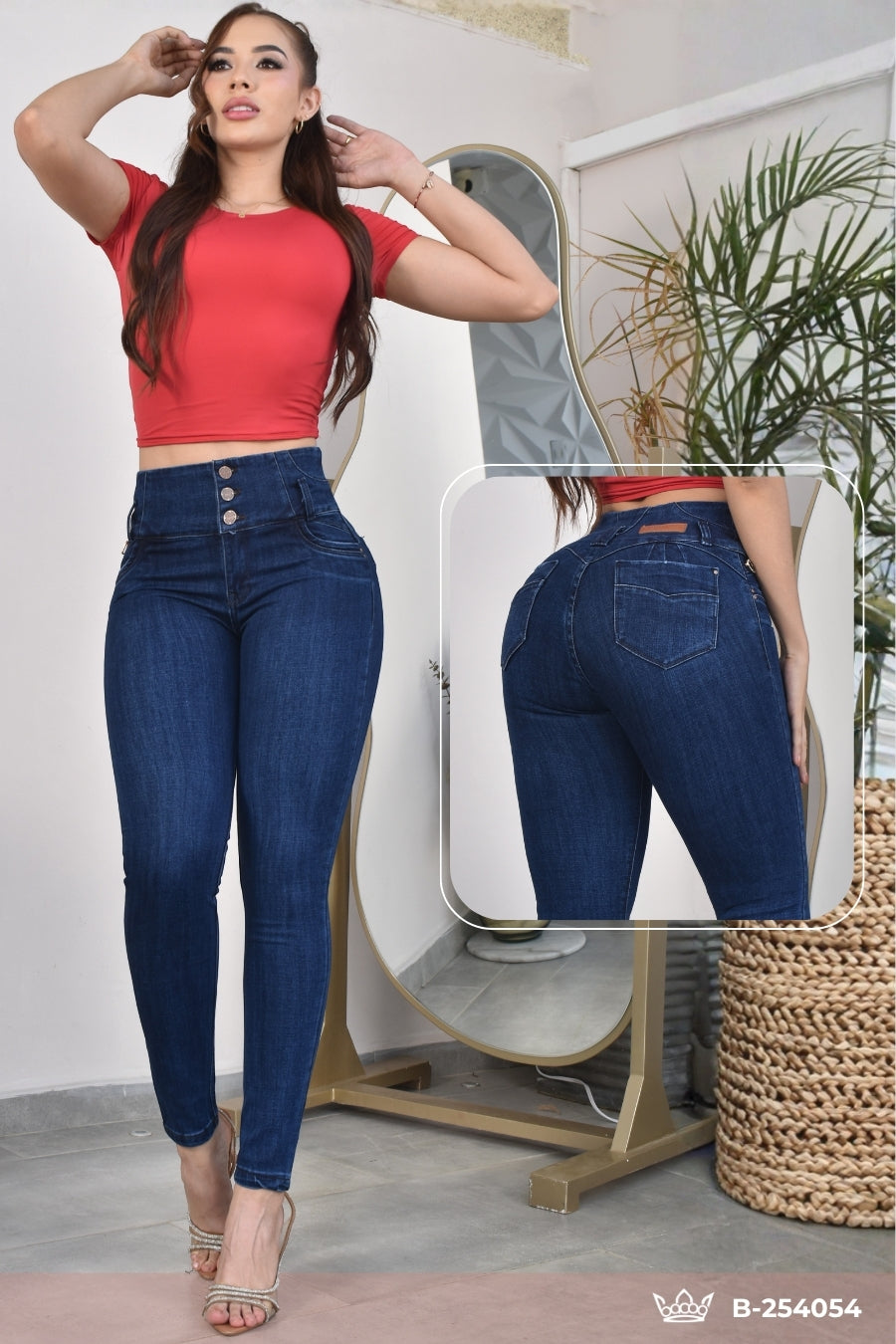 JEANS SKINNY CONTROL ABDOMEN LEVANTA COLA  REF. B-254054
