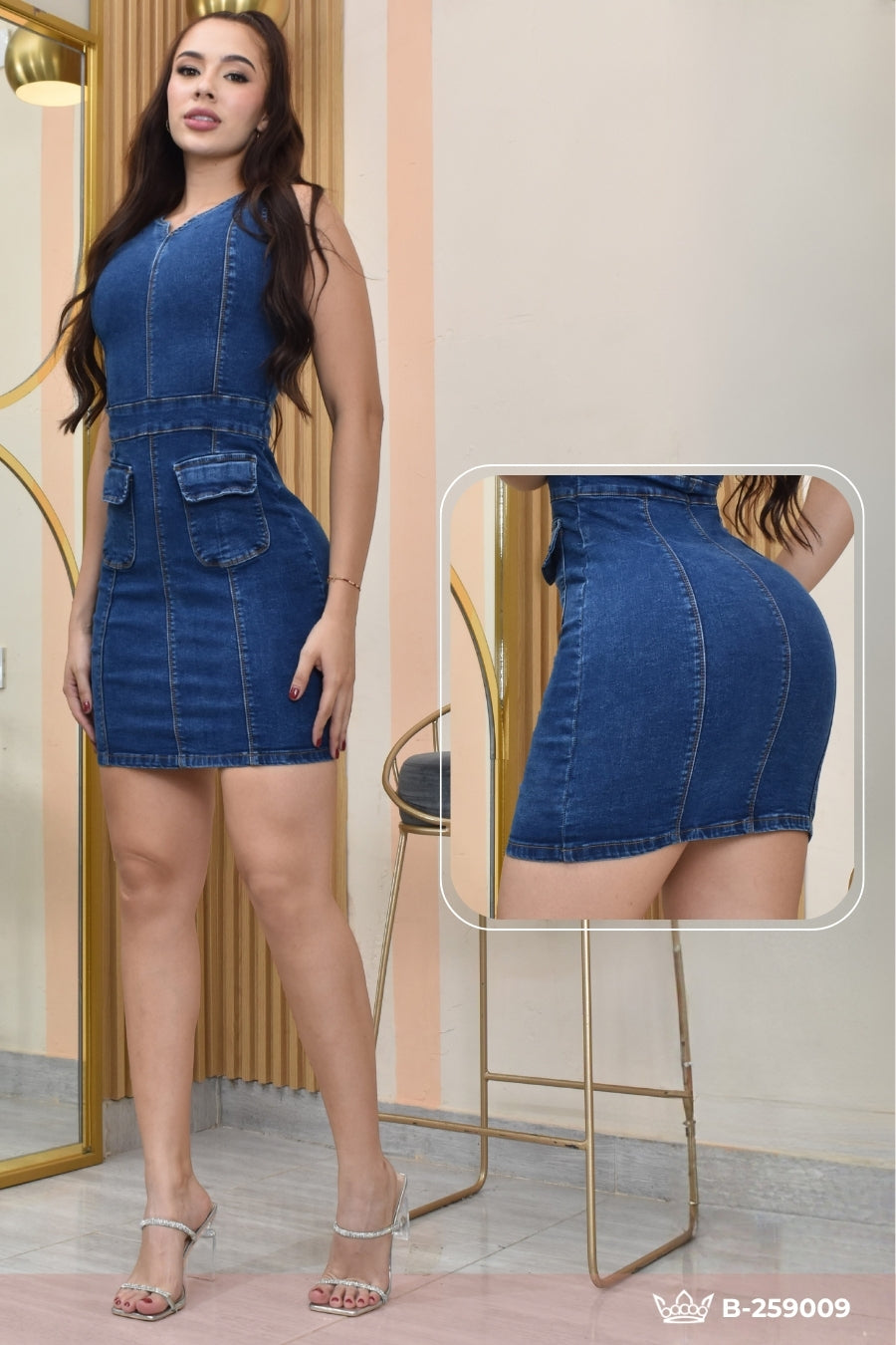 VESTIDO DENIM STRECH, HORMA PERFECTA REF. B-259007