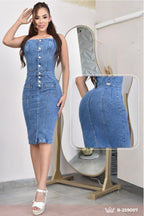 VESTIDO DENIM STRECH, HORMA PERFECTA REF. B259009