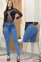 JEANS SKINNY CONTROL ABDOMEN LEVANTA COLA  REF. B-254020