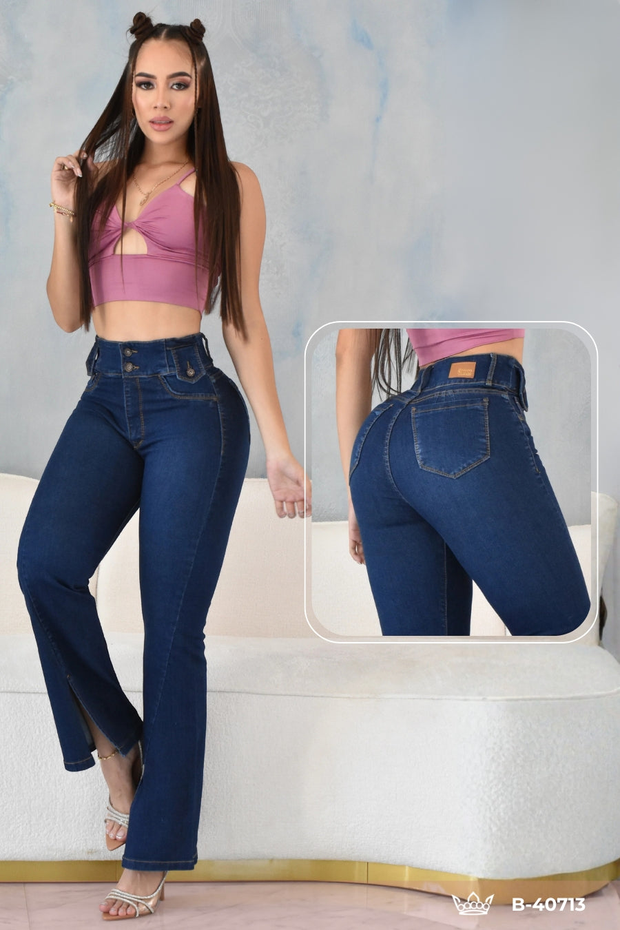 JEANS BOTA ANCHA LEVANTA COLA REF. B-40713