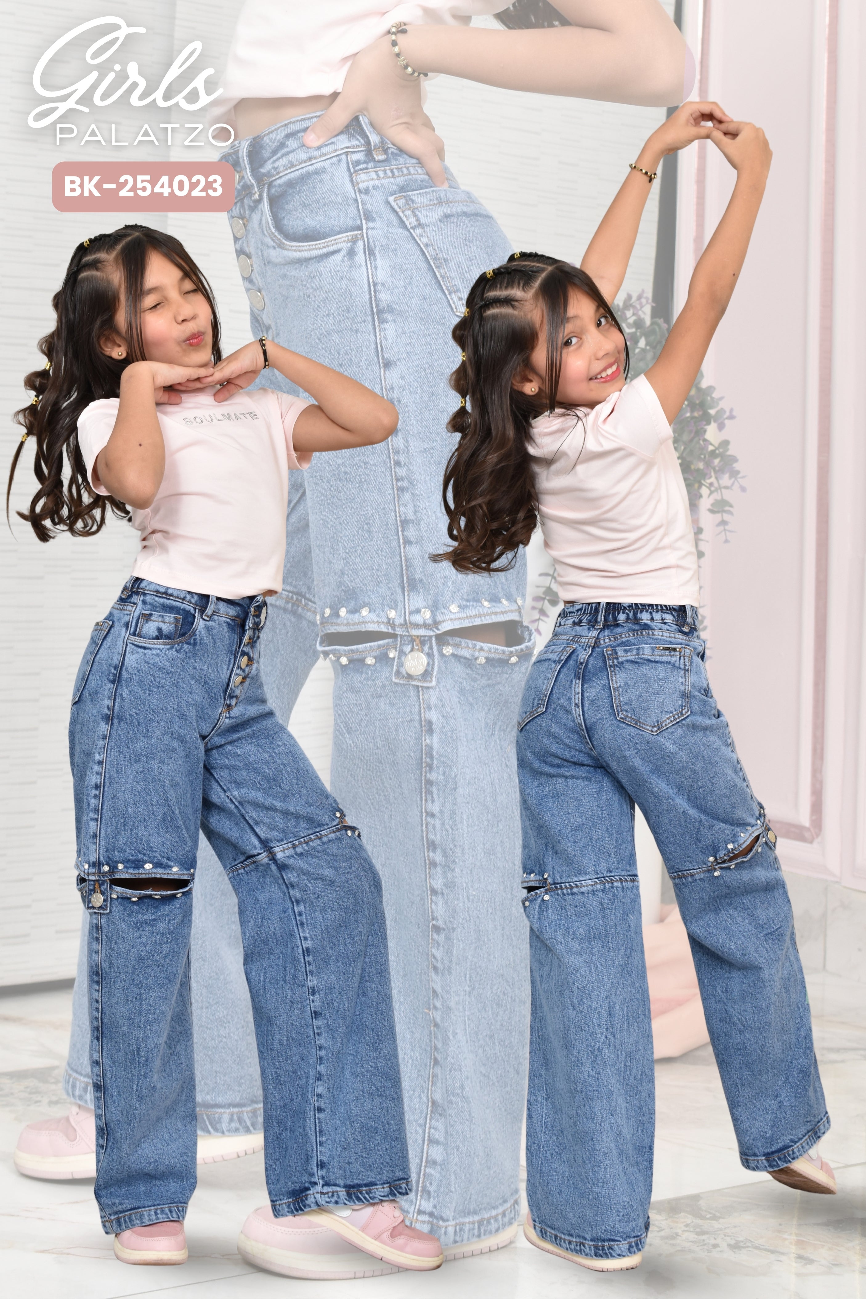 JEANS NIÑA BOTA RECTA REF. BK-254023