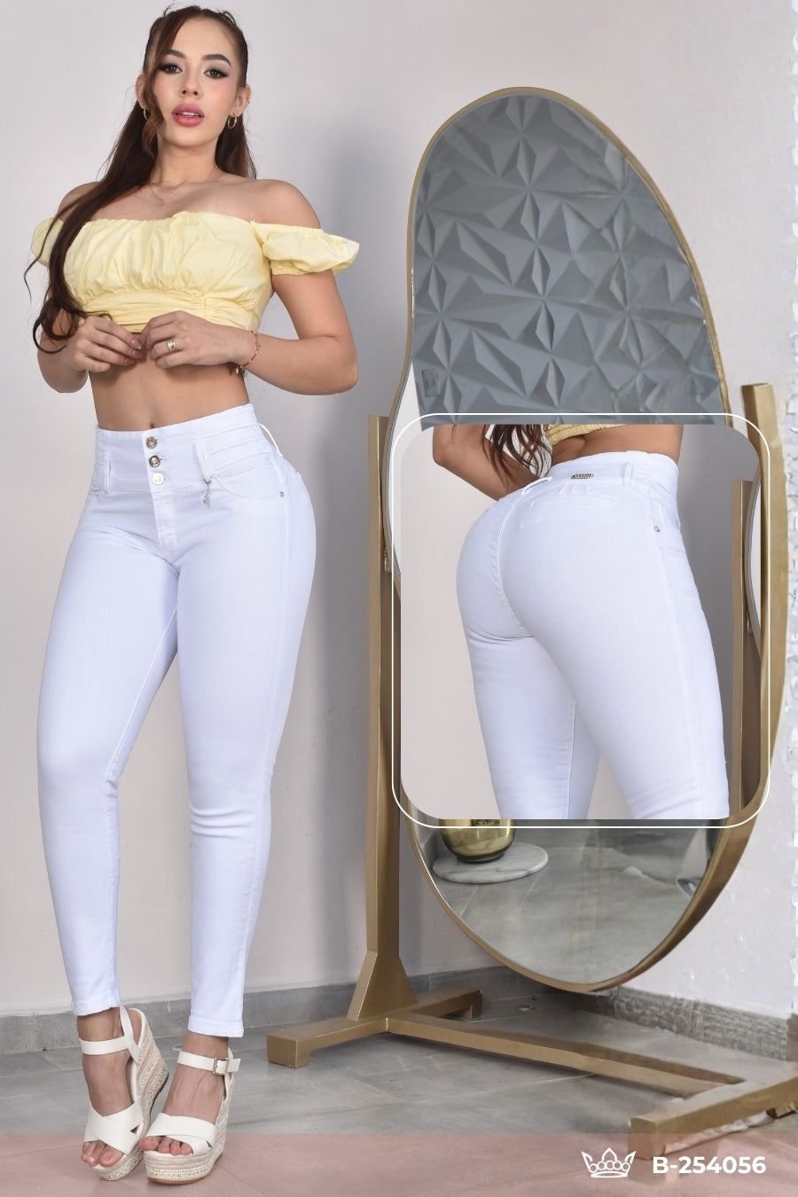 PANTALON SKINNY CONTROL ABDOMEN LEVANTA COLA  REF. B-254056
