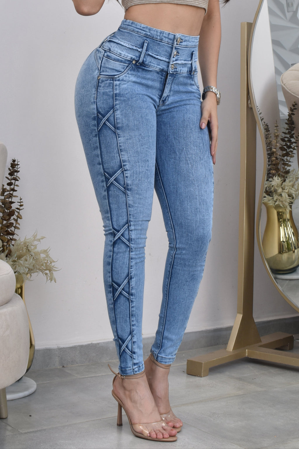 JEANS SKINNY CONTROL ABDOMEN LEVANTA COLA  REF. B-254053