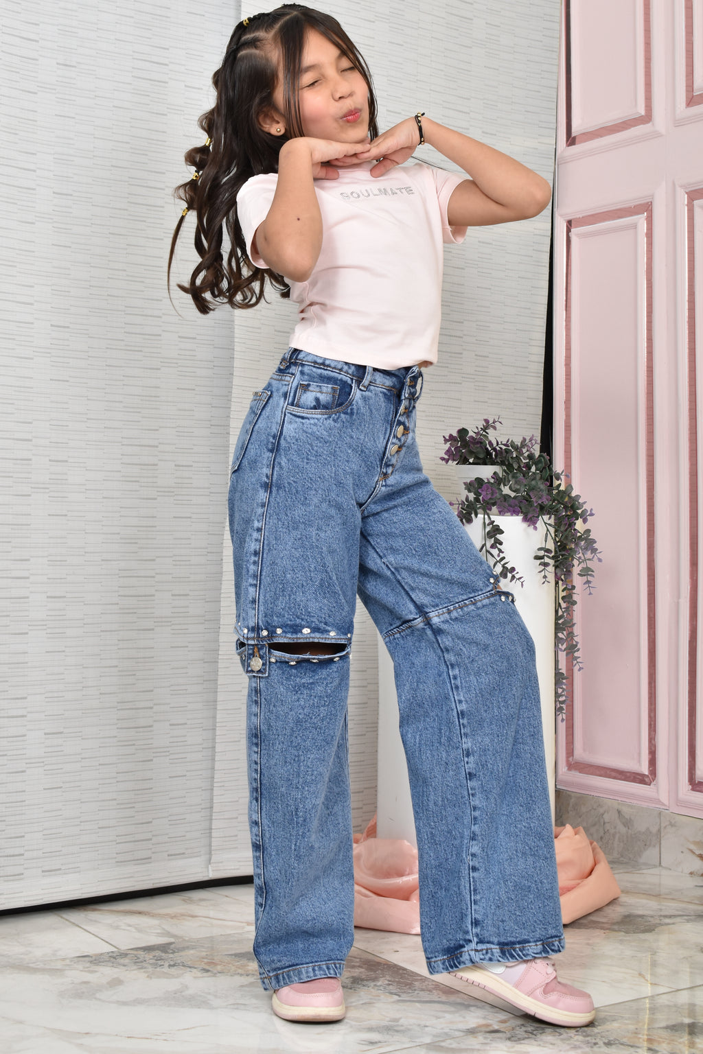 JEANS NIÑA BOTA RECTA REF. BK-254023